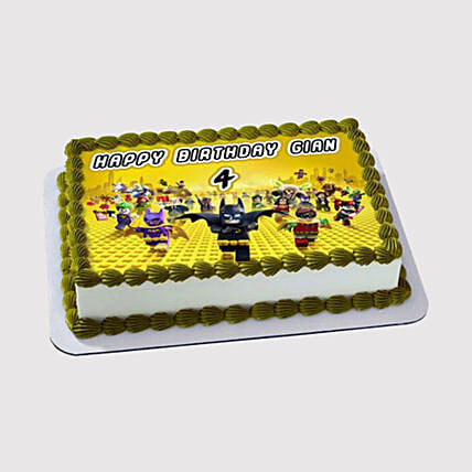 Lego Super Heroes Photo Cake: Lego Birthday Cakes