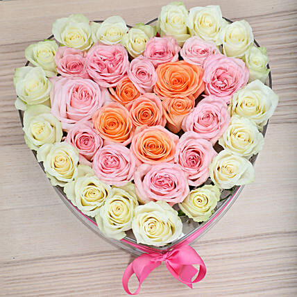 Heart Shaped Mixed Roses Arrangement: Mothers Day Flowers to Ajman