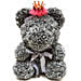 Artificial Grey Roses Teddy With Crown