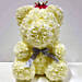 Artificial Milky White Roses Crown Teddy
