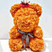 Artificial Orange Roses Teddy With Crown