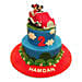 Minnie N Mickey in a car Cake