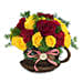 Radiant Red N Yellow Roses Arrangement