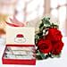 Red Roses Bouquet and Kaju Katli Combo