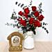 Red Roses Ceramic Pot  and Couple Idol