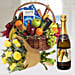 Surprise Treats Basket With Yellow Roses