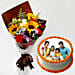 Pretty Flower Bunch & Vanilla Cake- 2 Kg