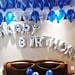 Happy Birthday Blue and Silver Balloon Decor