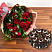 Red Roses Bunch & Black Forest Cake