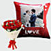 Adorable Roses and Personalised Cushion Combo