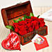 Red Roses Treasure Box With Love You Balloon