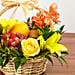 Basket Arrangement Of Fresh Flowers and Fruits