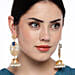Gold Plated Artificial Stones Jhumkas