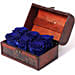 6 Blue Forever Roses In Treasure Box