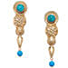 Turquoise Stone N Gold Plated Drop Earrings