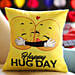 Happy Hug Day Printed Emoji Cushion