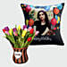 Birthday Tulips and Cushion Combo