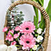 Pink and White Flowers Basket