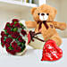 Romantic Red Roses Bunch Cuddly Love