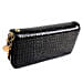Croco Print Double Zip Leather Wallet