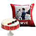 Love Anniversary Cushion and Vanilla Cake
