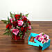 Red and Pink Roses With Belgium Chocolates