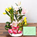 Floral Cage Arrangement With Greeting Card
