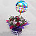 Birthday Flower Arrangement with Balloon