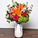Vivid Mixed Flower Vase and Chocolates