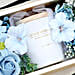 Candle and Artificial Flowers Blue and White