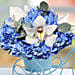 Blue N White Flowers In Cycle Basket