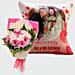 Gerberas Bouquet and Personalised Cushion
