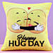 Happy Hug Day Printed Emoji Cushion