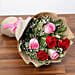6 Pink Red Roses & Chocolates