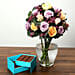 Mixed Rose Arrangement and Belgian Chocolate Combo