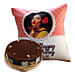 Joyful Birthday Cushion and Choco Hazelnut Cake
