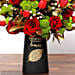 Red Tulips and Roses In Vase