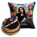 Birthday Balloon Cushion and Rose Noir Cake