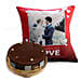 Love Anniversary Cushion and Choco Hazelnut Cake