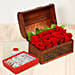 Red Roses Treasured Box With Kaju Roll