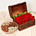 Rose Box Arrangement and Dry Fruits Combo