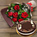 Magnificent Rose Bouquet With Triple Chocolate Cake