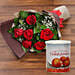 Red Roses Bouquet and Gulab Jamun Combo
