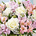 Pink and White Floral Bunch In Glass Vase