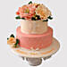 2 Layered Floral Christening Truffle Cake