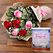 Splendid Roses Bouquet and Rasgulla Combo