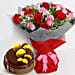20 Bunch Of Roses & Fudge Cake