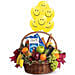 Fruitful Hamper With Smiley Balloons