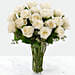 Vase Of Elegant 18 White Roses