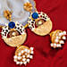 Gold Plated Artificial Stones Jhumkas